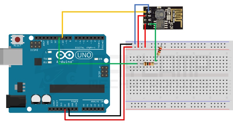 Conexiones Arduino y ESP8266